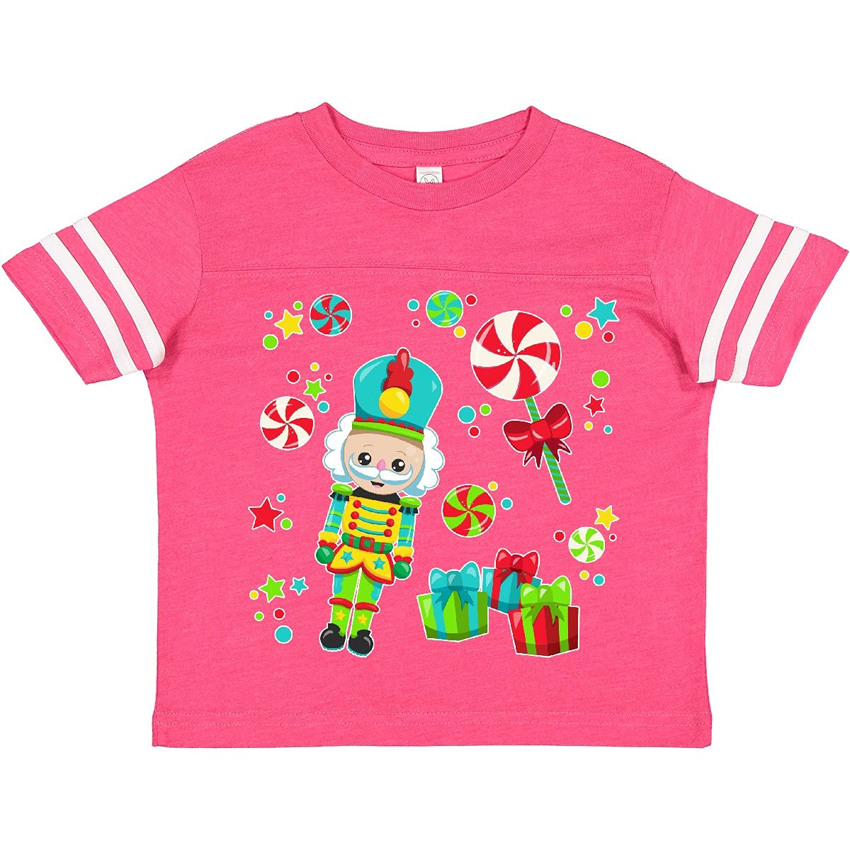 Inktastic Holiday Nutcracker and Candy Christmas Toddler T-Shirt - Festive Kids Outfit for Christmas Parties & Family Gatherings