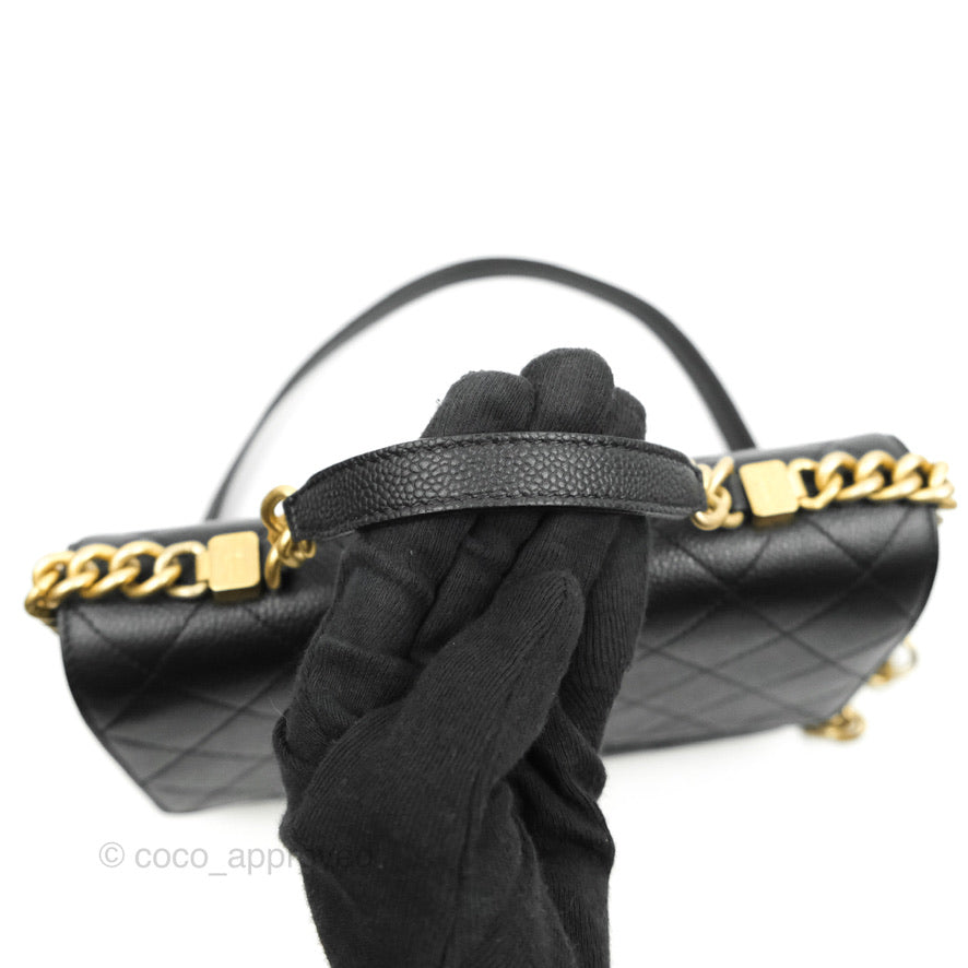 Chanel Chic Affinity Small Grained Calfskin Crossbody Bag in Black with Aged Gold Hardware - Perfect for Everyday Luxury & Evening Events