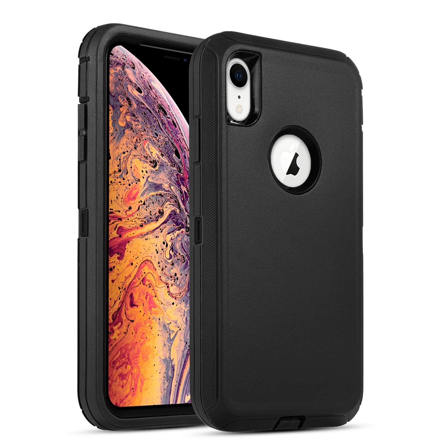 **Shockproof iPhone XR Case - Heavy Duty Protective Cover for iPhone XR 6.1-Inch Screen | Scratch-Resistant & Durable Design | Perfect for Outdoor, Travel & Daily Use (Black)**