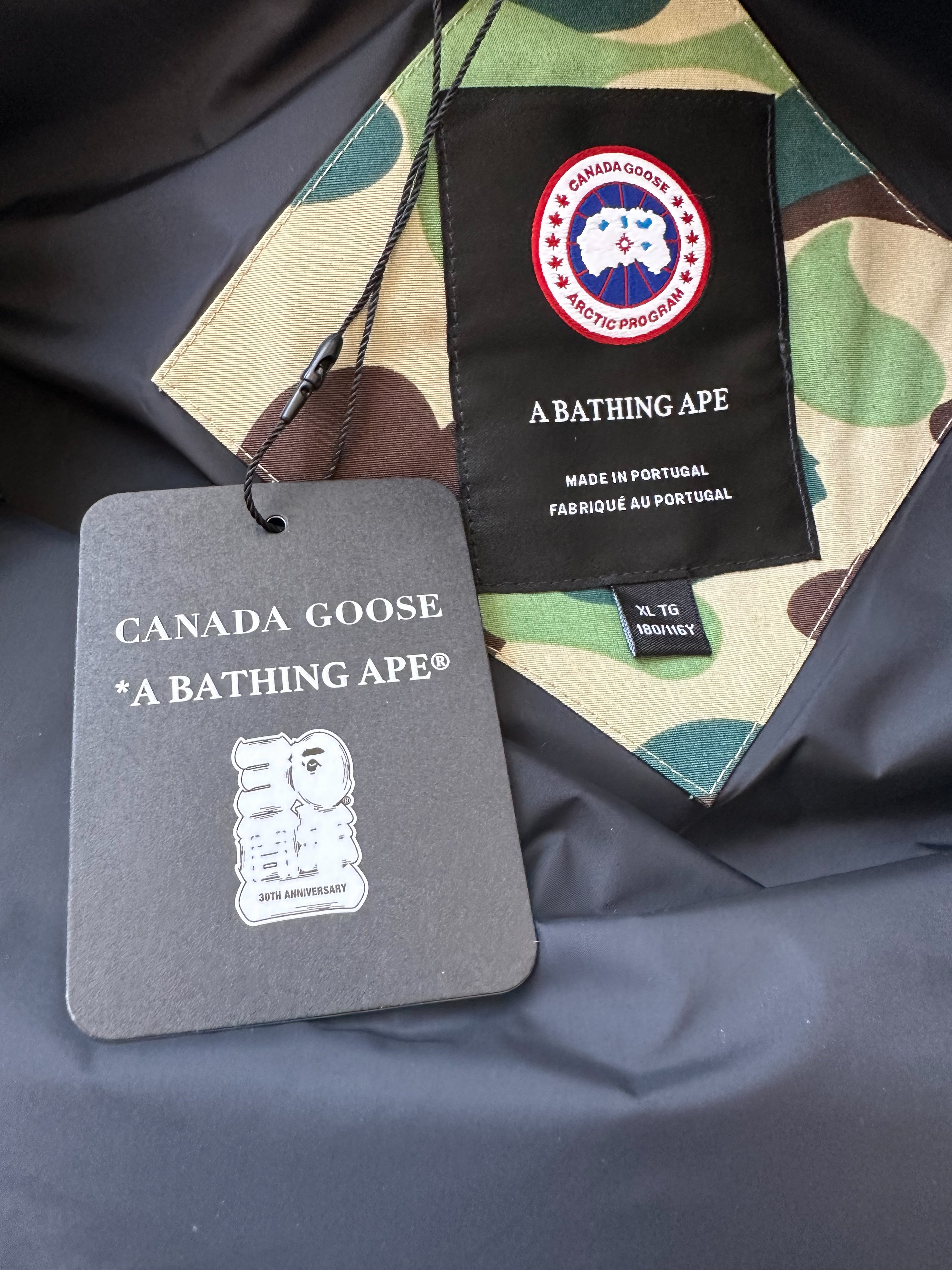 Canada Goose x BAPE Green Camouflage Freestyle Vest for Men - Lightweight Winter Outerwear for Urban Streetwear & Outdoor Adventures