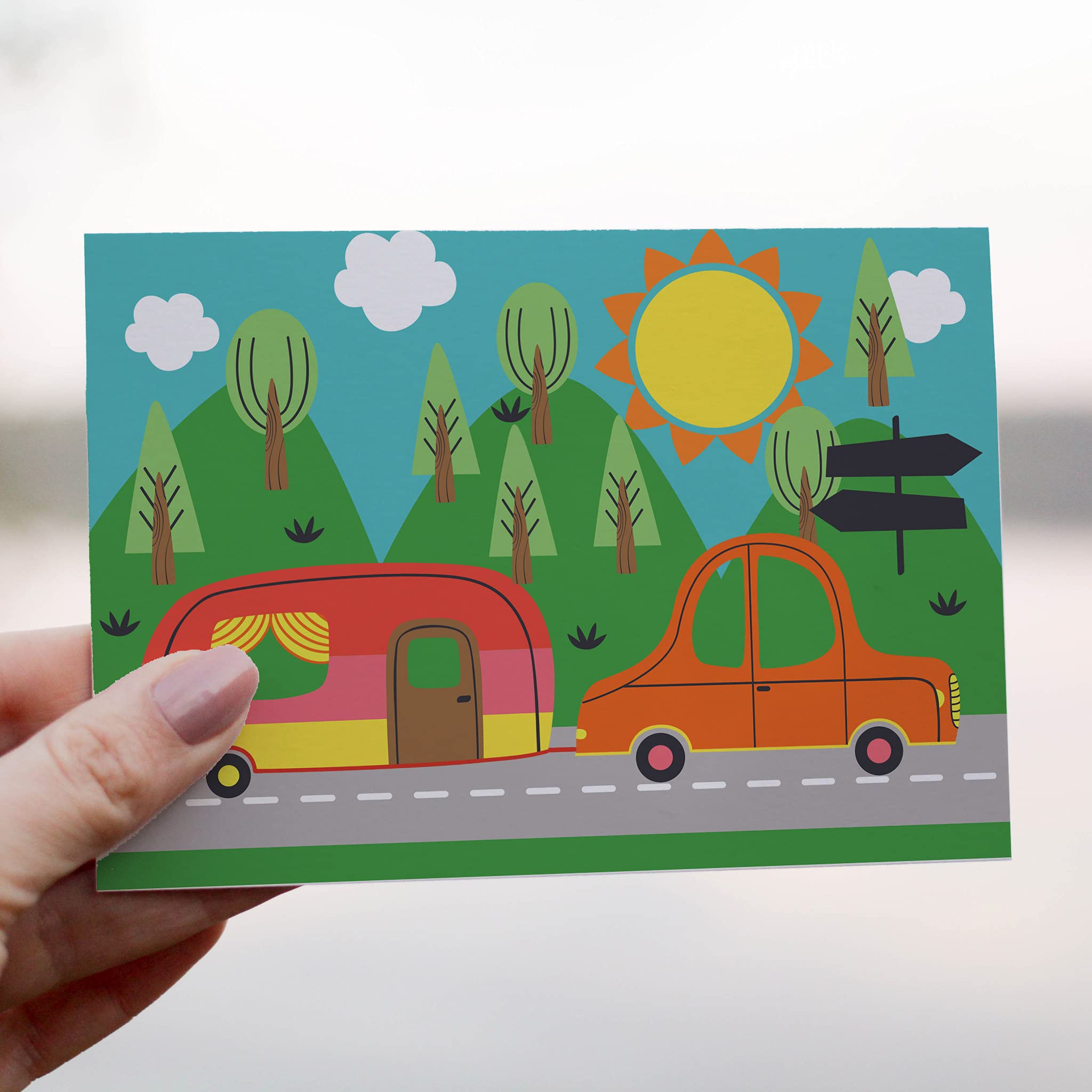 24-Pack Blank Greeting Cards Set for All Occasions - Thank You Cards & Just Because Notes with White Envelopes - Funny Novelty Stationery by RitzyRose (Road Trip Design) - Perfect for Birthdays, Anniversaries, Holidays & Everyday Use