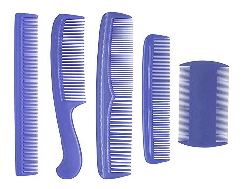 Premium 5-Piece Hair Comb Set for Styling - Blue, 20g (Pack of 1) | Detangling, Styling & Salon-Quality Hair Care for Men & Women | Perfect for Home, Travel & Professional Use