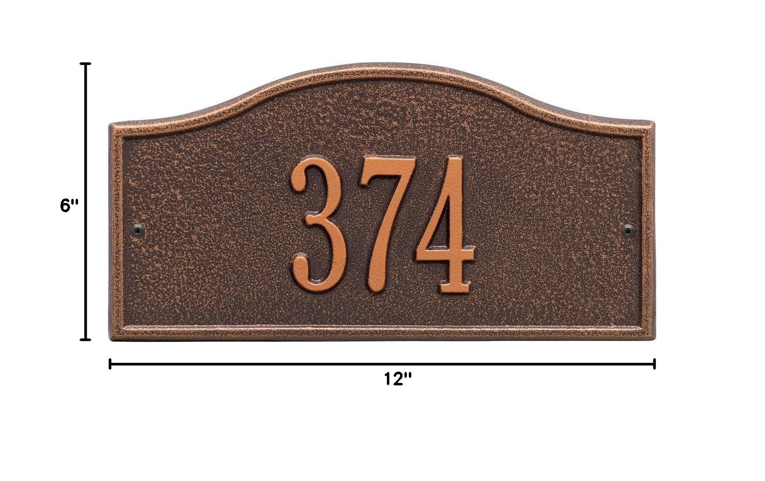 Custom 1 Line Mini Rolling Hills Aluminum Address Plaque - 12