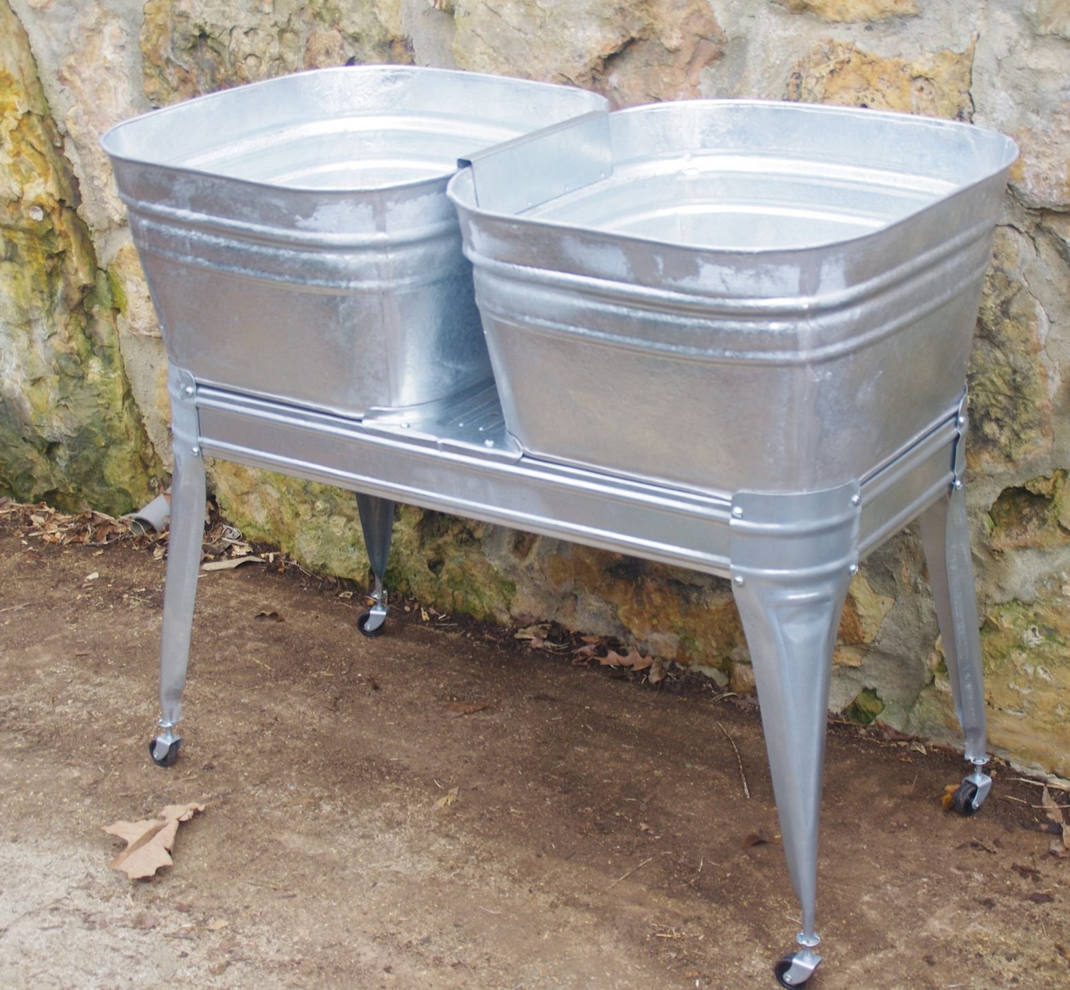 Portable Twin Wash Tub with Stand & Drain Hose - Ideal for Laundry, Camping, Pet Bathing & Outdoor Cleaning