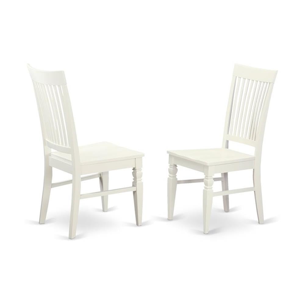 East West Furniture SHWE3-WHI-W 3 Piece Round Dining Table Set with Pedestal Base & 2 Chairs, 42x42 Inch, Linen White - Perfect for Small Kitchen, Breakfast Nook, and Apartment Dining Areas