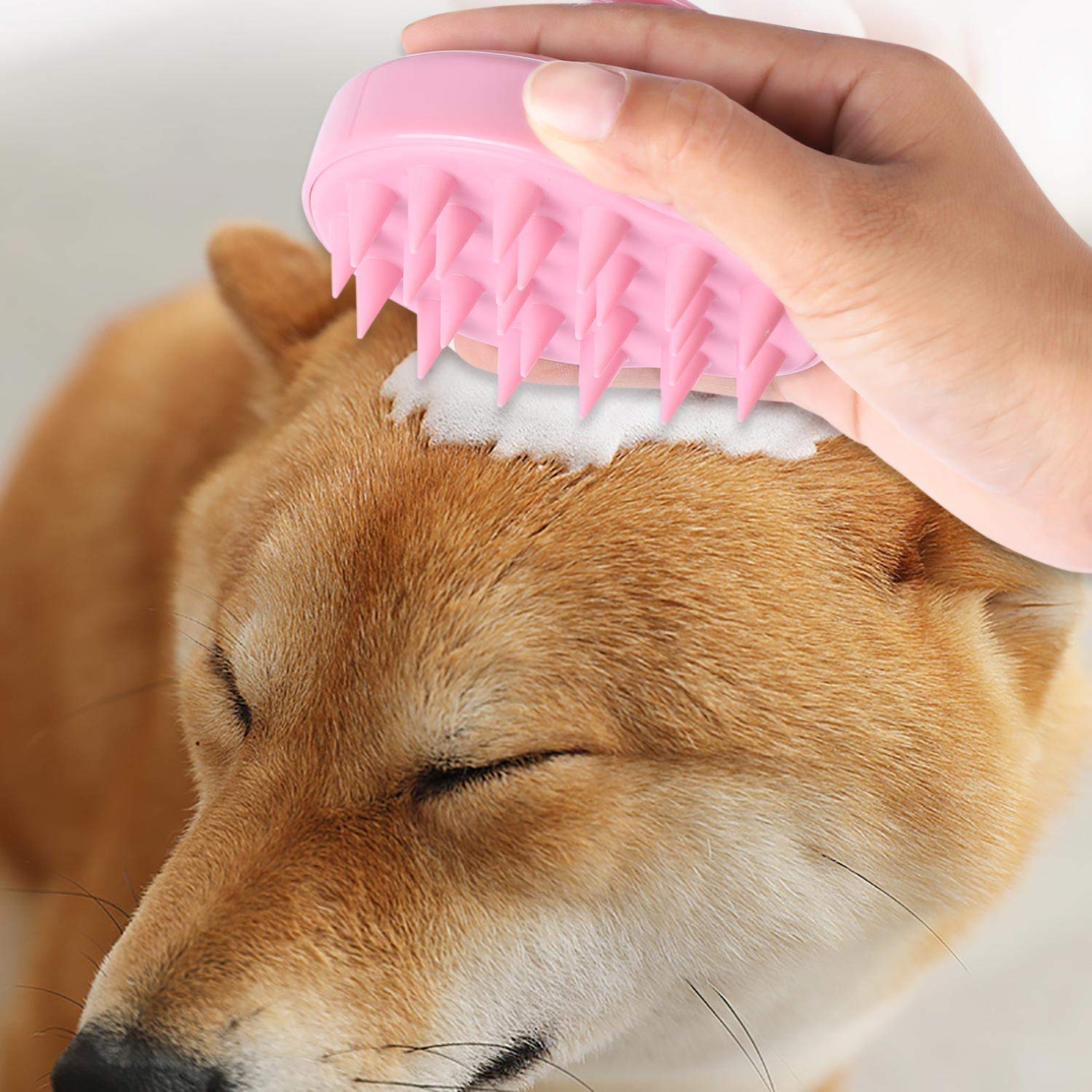 4 Pcs Silicone Scalp Massager Shampoo Brush - Gentle Hair Care for Wet & Dry Hair - Manual Head Scrubber for Dandruff & Scalp Care - Perfect for Women, Men, Kids & Pets (Blue, Pink, Rose Red, Black) - Great for Relaxation, Hair Washing & Pet Grooming
