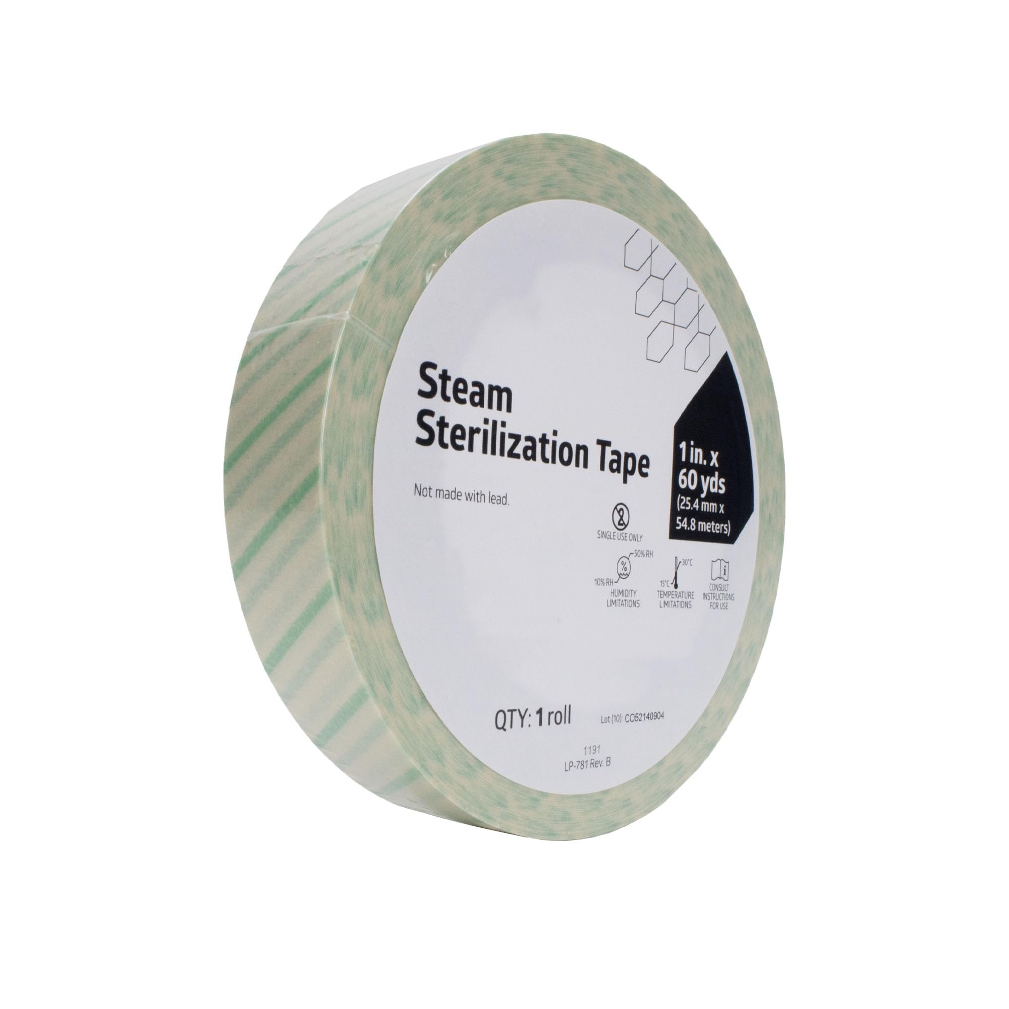 60 Yard Autoclave Tape 1 Inch - Steam Sterilization Indicator Tape for Dental, Surgical & Tattoo Instruments - Chemical & Dry Heat Sterilizer Compatible - Perfect for Medical Clinics, Tattoo Parlors & Laboratories