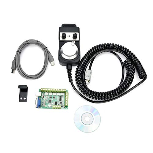 5-Axis CNC Motion Controller - MACH3 USB Interface Board with Emergency Stop Handwheel for Woodworking, Metal Cutting & Engraving Machines