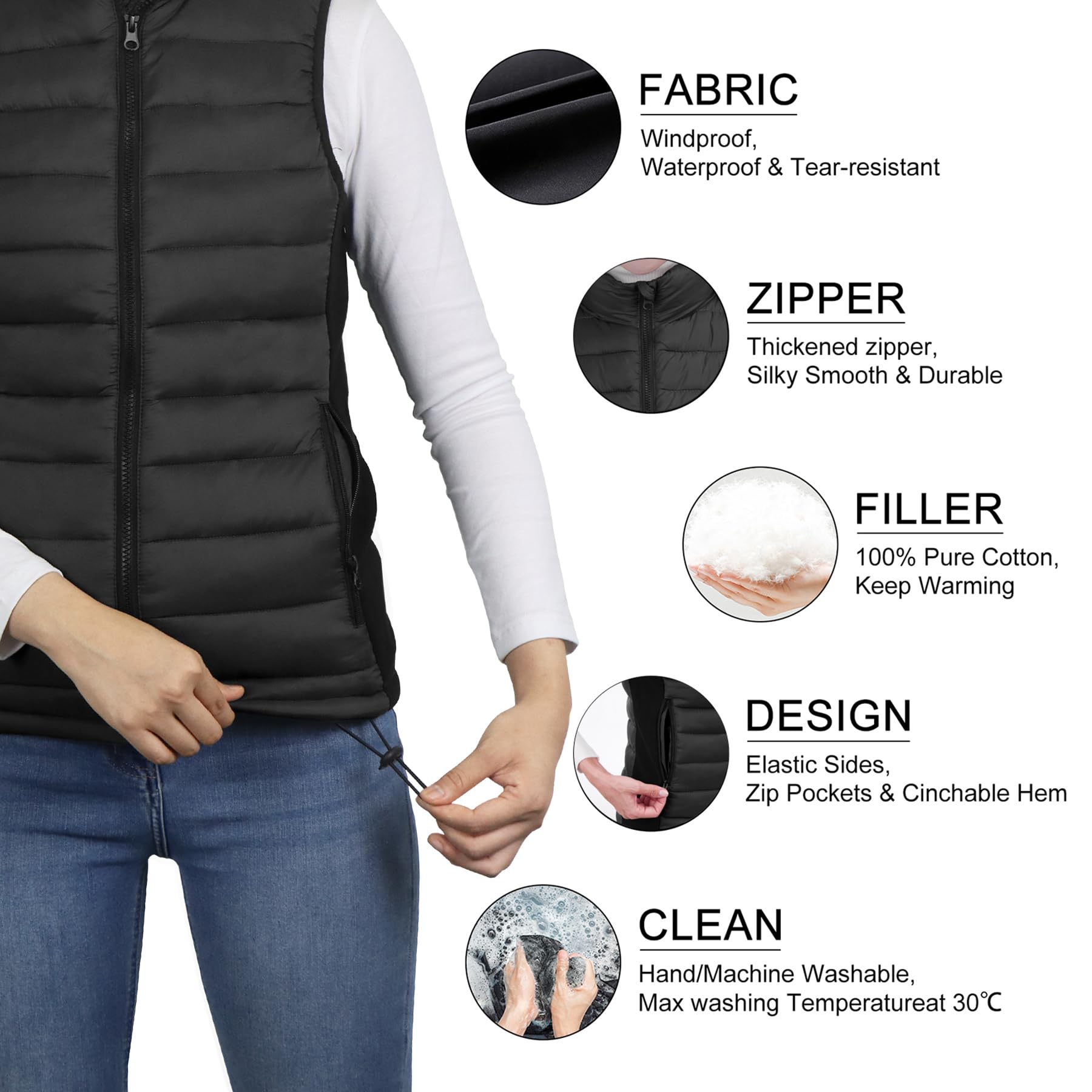 Loowoko Rechargeable Heated Vest for Women - Battery Pack Included, Electric Warming Jacket for Cold Weather | Perfect for Outdoor Activities, Winter Sports & Daily Commute