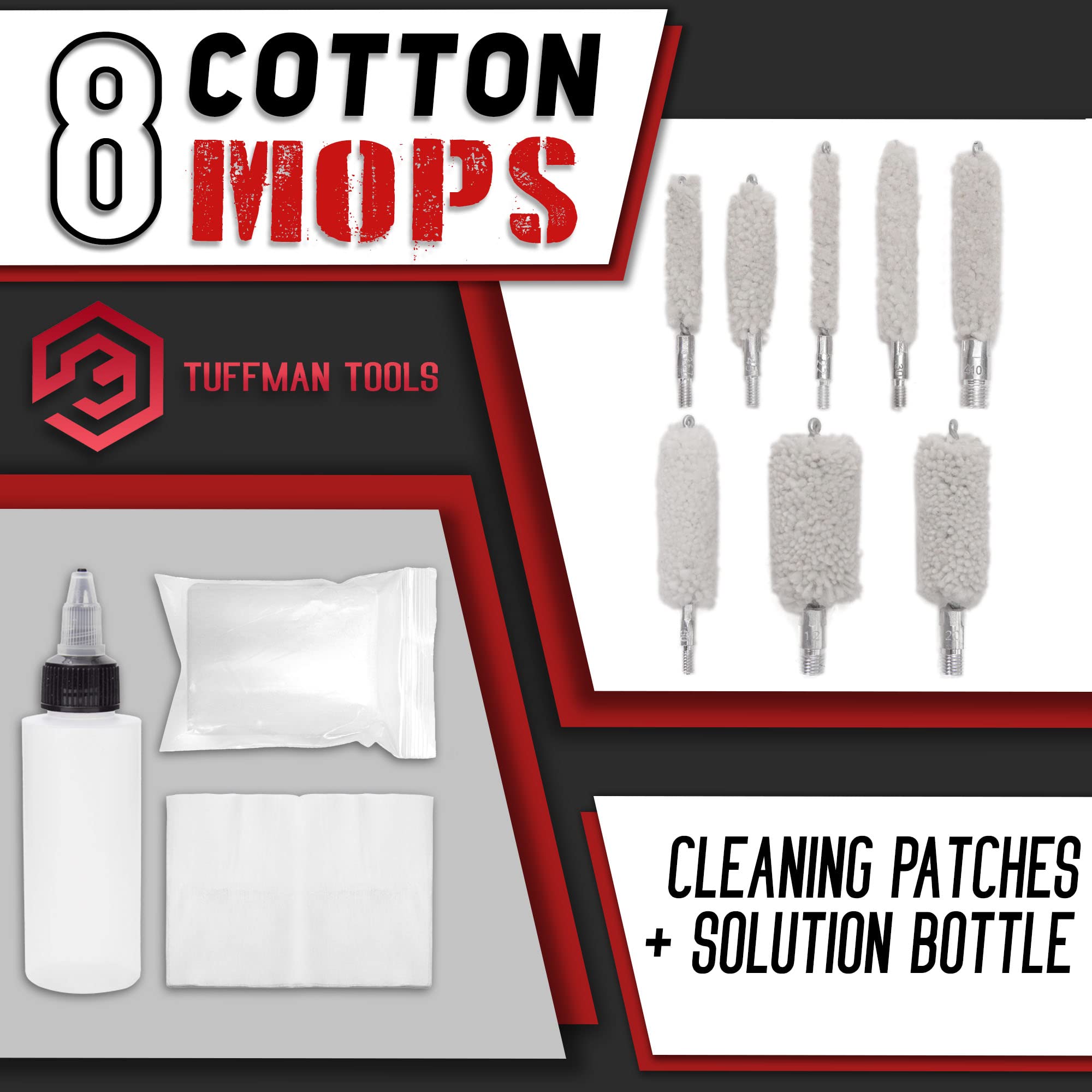 TUFFMAN TOOLS - Universal Gun Cleaning Kit with Gun Mat & Travel Case for All Calibers of Rifle & Pistol | Perfect for Home Maintenance & Outdoor Shooting