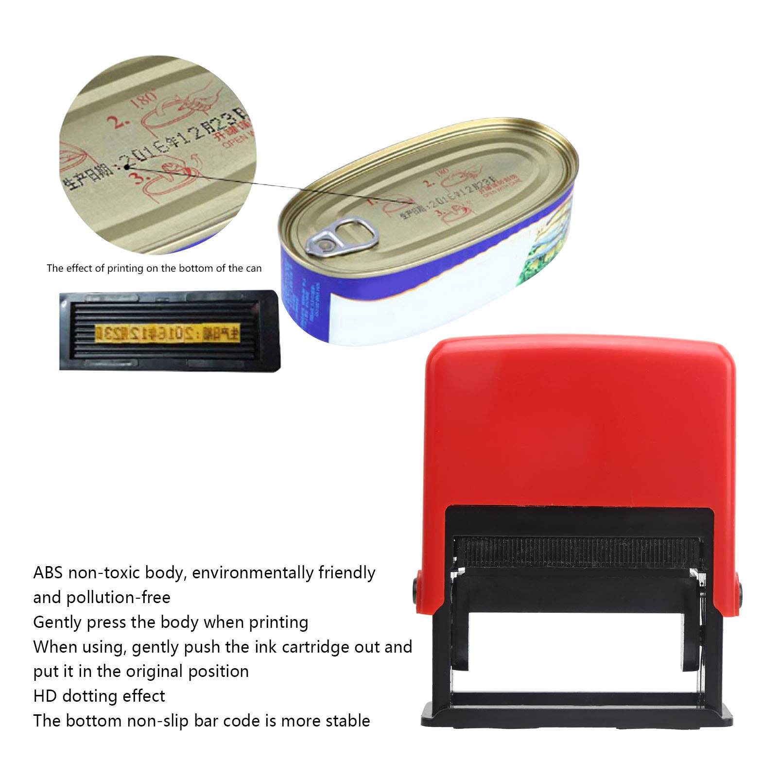EXCLUZO Portable Ink Date Printer - Adjustable Quick-Drying Expiry Date Stamp Machine for Industrial Barcode, Production & Expiration Coding | Perfect for Food Packaging, Cosmetics Labeling & Warehouse Inventory Management