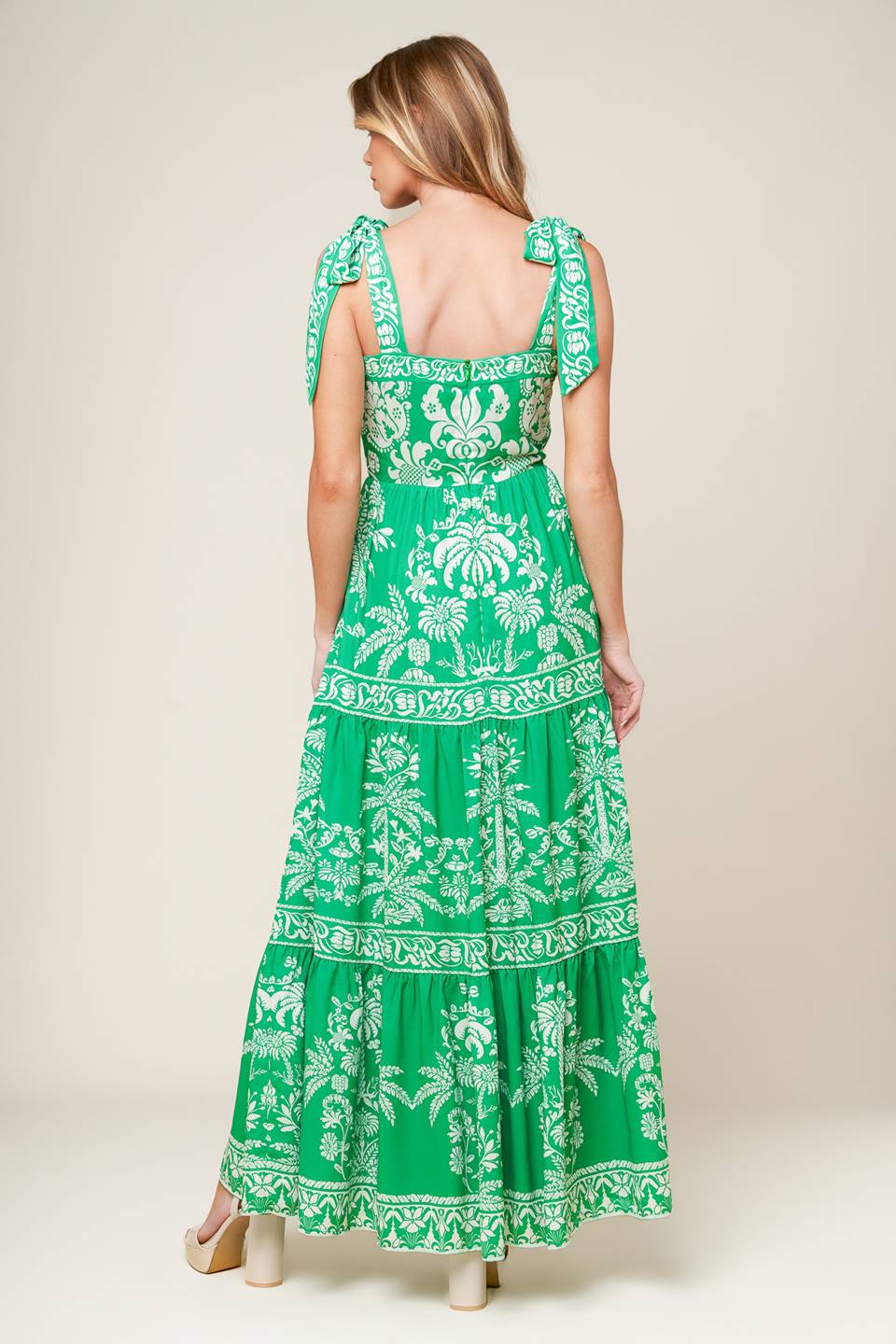 Fauna Maxi Dress in Green - Flowy Boho Summer Dress for Women, Perfect for Beach Vacations, Music Festivals & Casual Outings