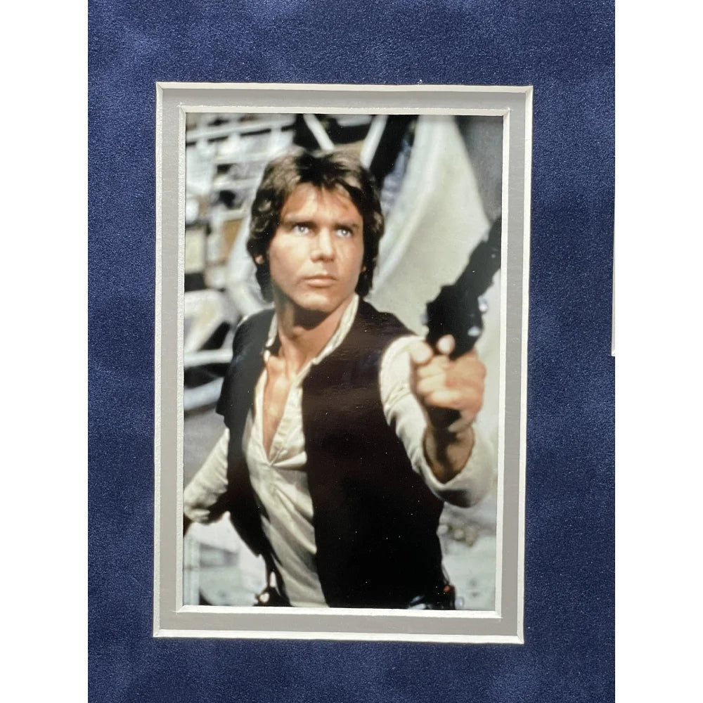 Harrison Ford Autographed Han Solo Star Wars 8x10 Photo Framed with Topps COA - Perfect for Collectors, Fans & Home Theater Decor
