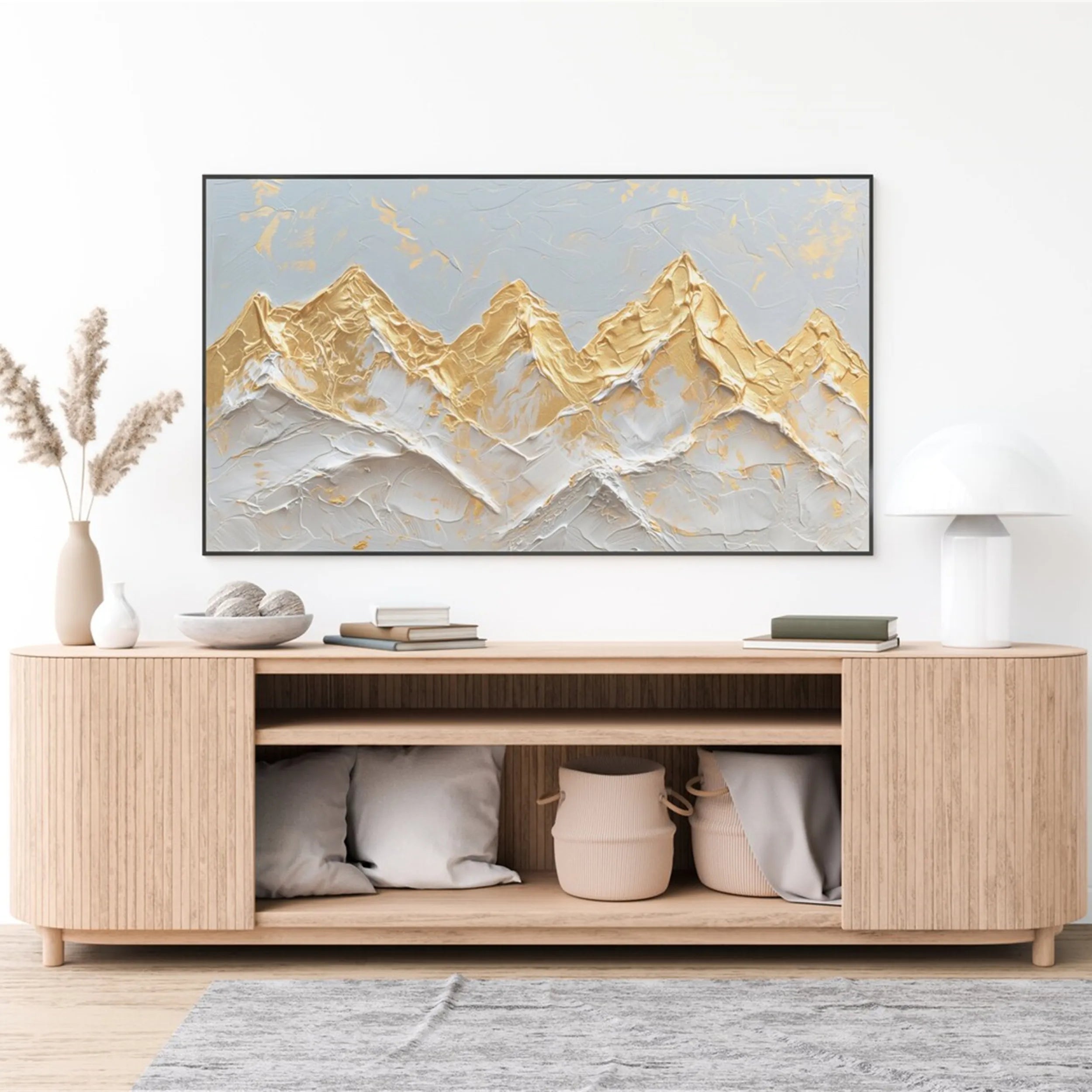 Abstract Mountain Landscape Textured Wall Art Canvas Print - Modern Home Decor for Living Room, Bedroom & Office #MM198