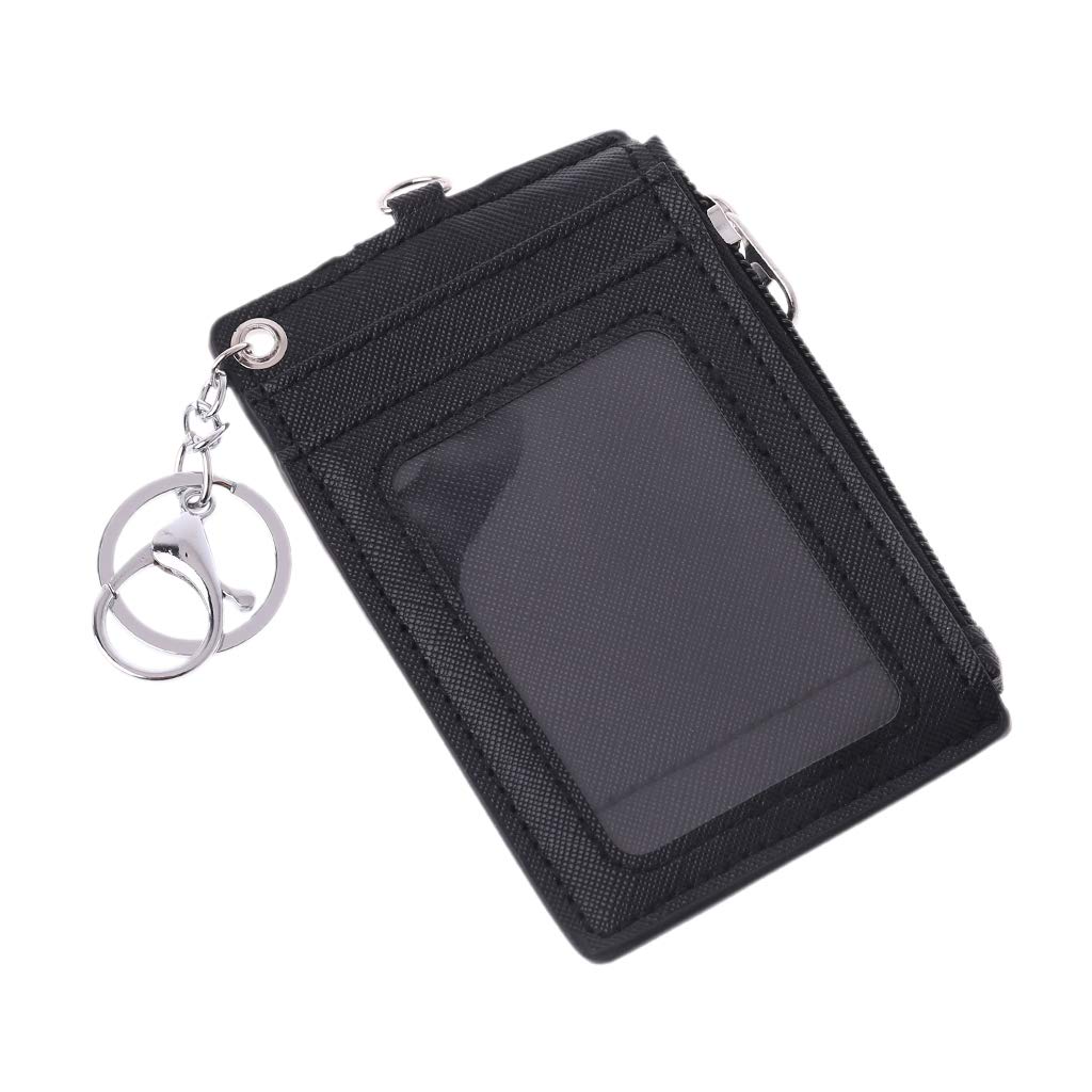Premium Leather Business Card Holder & Credit Card Wallet - Slim RFID Blocking ID Badge Holder with Keychain - Perfect for Office, Travel, and Everyday Use
