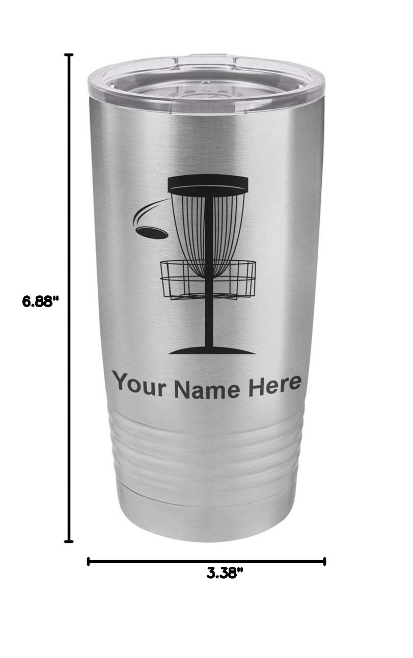 LaserGram 20oz Vacuum Insulated Stainless Steel Tumbler Mug with Personalized Engraving - Keeps Drinks Hot/Cold for Hours - Perfect for Disc Golf, Camping, Office & Outdoor Activities
