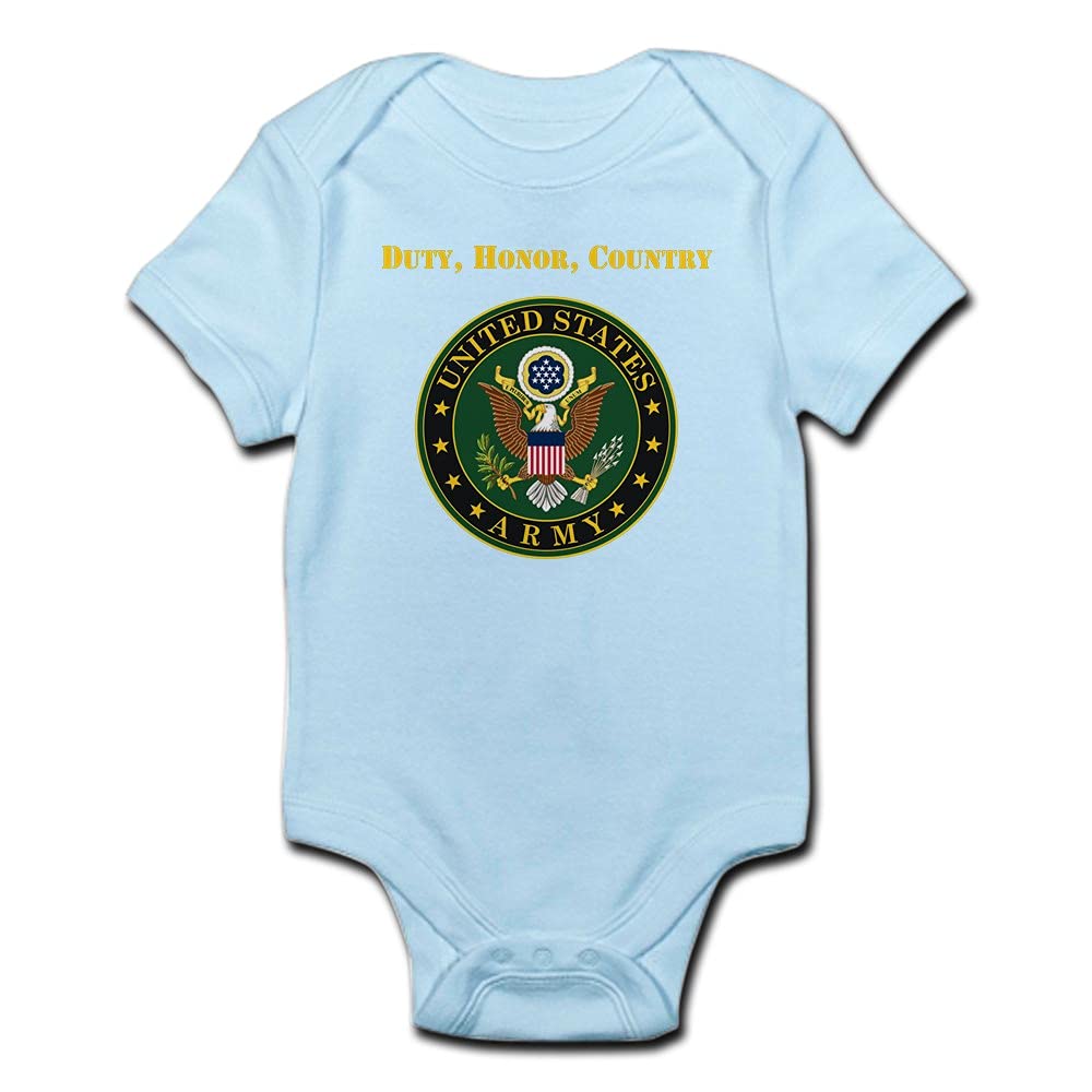 Military Baby Bodysuit - Duty Honor Country Army Design for Infants | Perfect for Army-Themed Parties & Patriotic Events