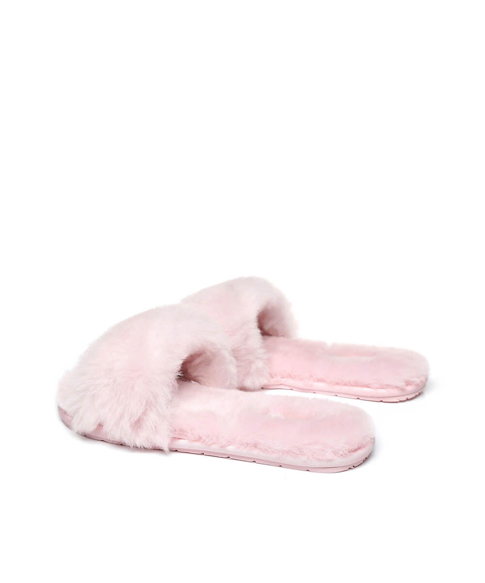 Women's UGG Flossy Slippers - Cozy Indoor/Outdoor House Shoes with Soft Fleece Lining for Winter Comfort - Perfect for Lounging at Home, Running Errands & Travel