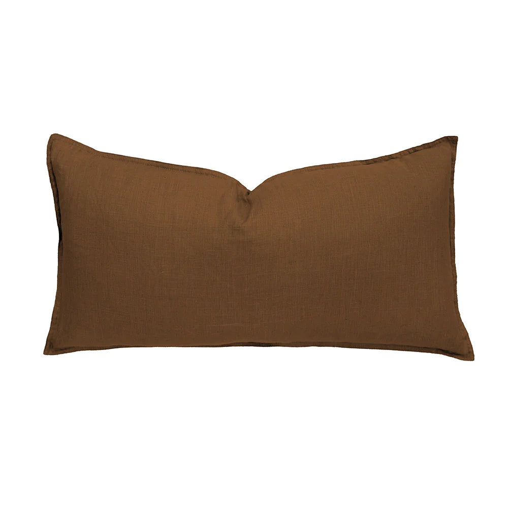 Premium Linen Rectangle Cushion Cover - Natural Hazel Brown by Bambury | Soft & Breathable Home Decor for Sofa, Bed, or Chair | Eco-Friendly Living Room & Bedroom Accent Pillow