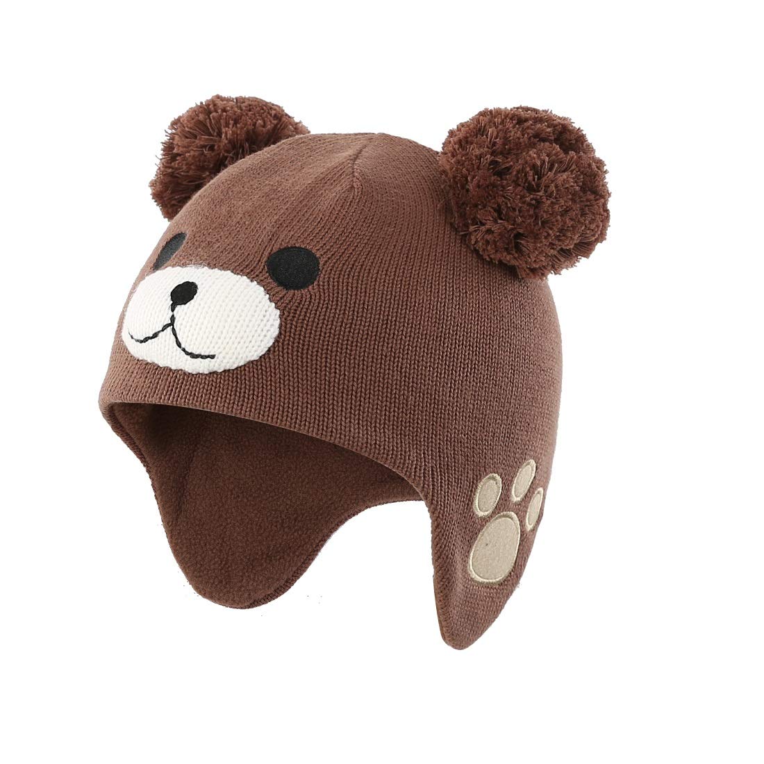 LLmoway Baby Winter Hat with Fleece Lining & Ear Flaps - Warm Knit Beanie for Infants & Toddlers - Perfect for Cold Weather, Snow Play & Outdoor Activities