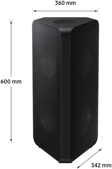 Samsung ST40B 160W Portable Bluetooth Speaker with Party Lights - Water Resistant 2.0CH Sound Tower, 4 Built-in Speakers & Multiple Sound Modes (2022 Model) - Perfect for Outdoor Parties, Beach Trips, and Home Entertainment