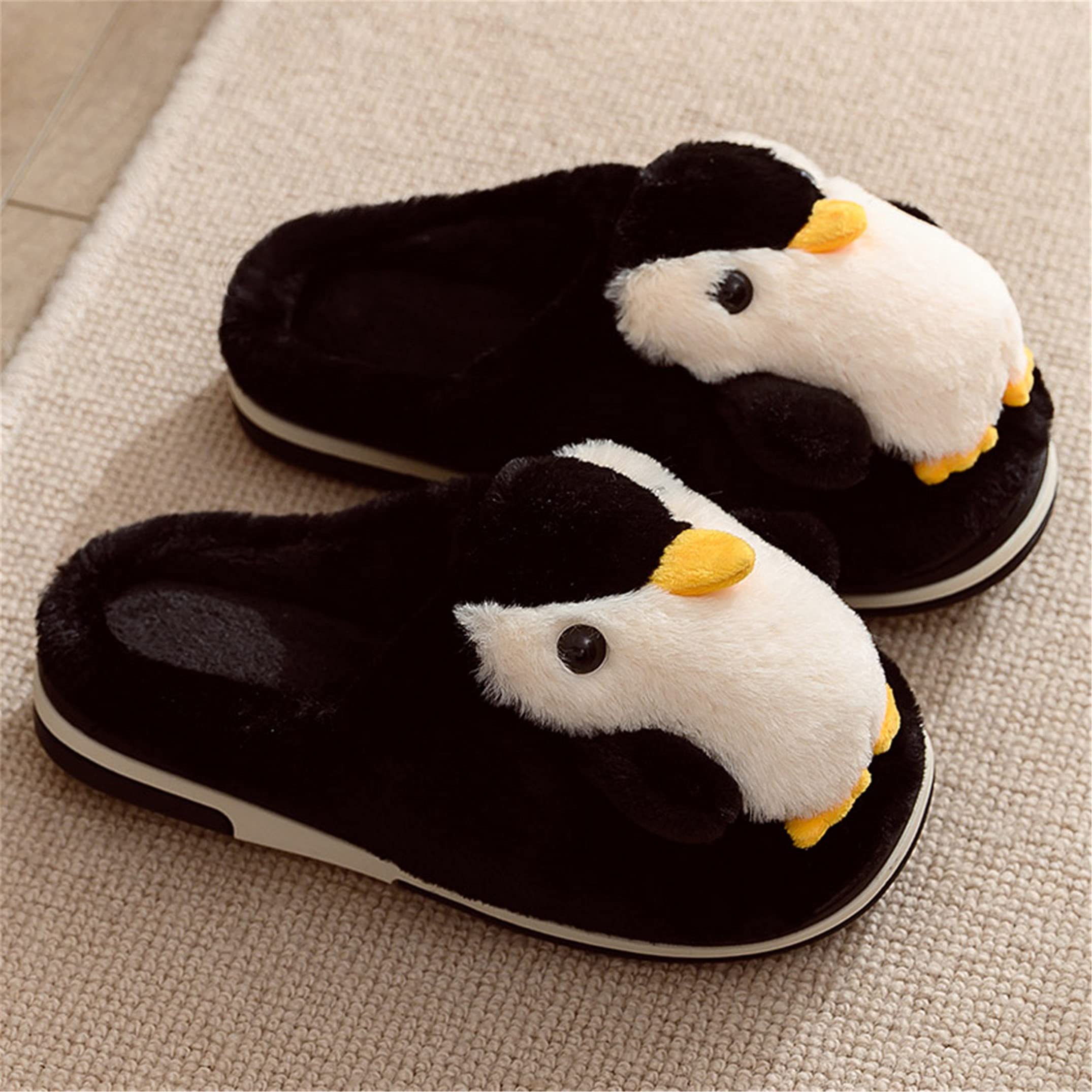 YILANLAN Women's Plush Winter Slippers - Cozy Animal Penguin House Shoes for Indoor Comfort, Warm Fuzzy Home Footwear for Relaxing & Lounging
