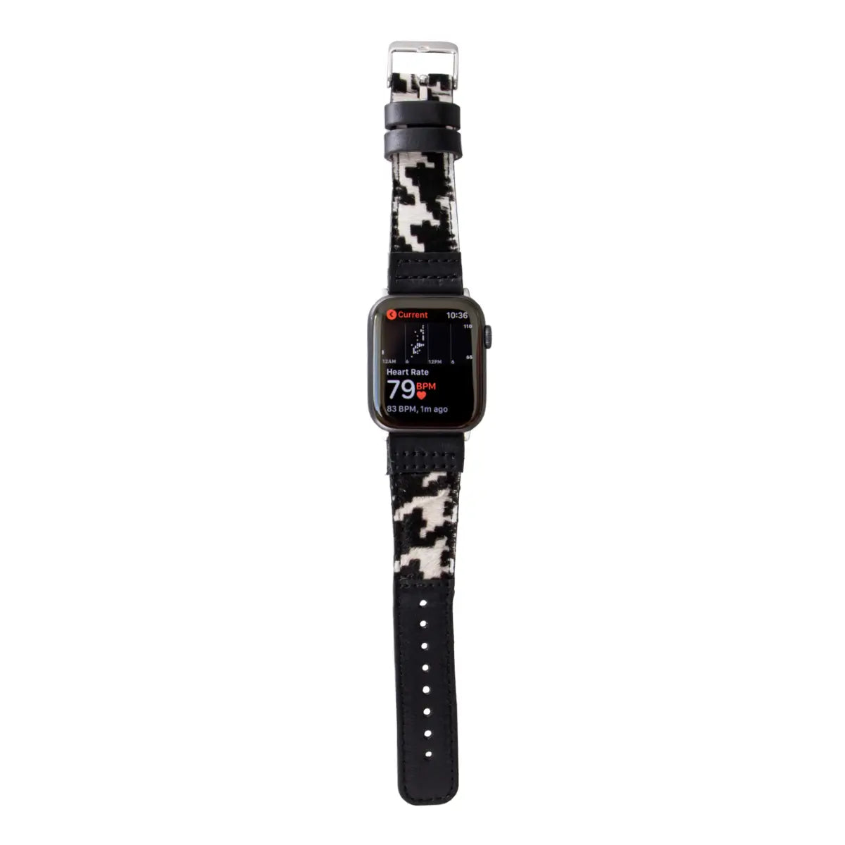 Black Leopard Print Leather Sport Band for Apple Watch - Stylish & Durable Replacement Strap for Workouts, Running & Everyday Wear