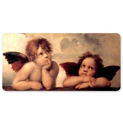 Cherubs Angels Sistine Chapel Raphael Silver Chrome Spinning Double Sided Keychain - Religious Art Inspired Key Ring for Gifts, Collectors & Travel Accessories