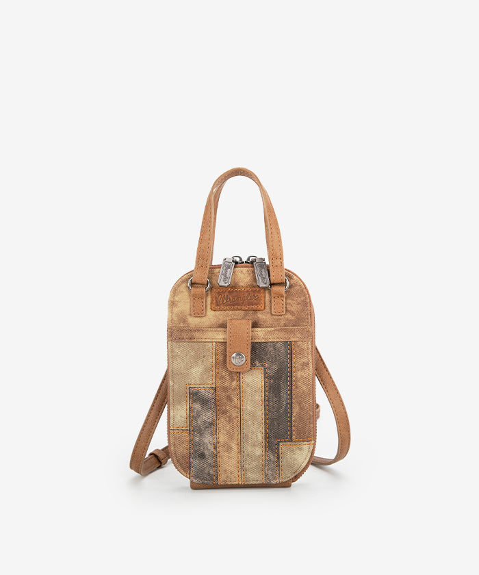 Wrangler Denim Textured Phone Purse - Stylish Crossbody Bag for Women | Perfect for Travel, Shopping & Everyday Use