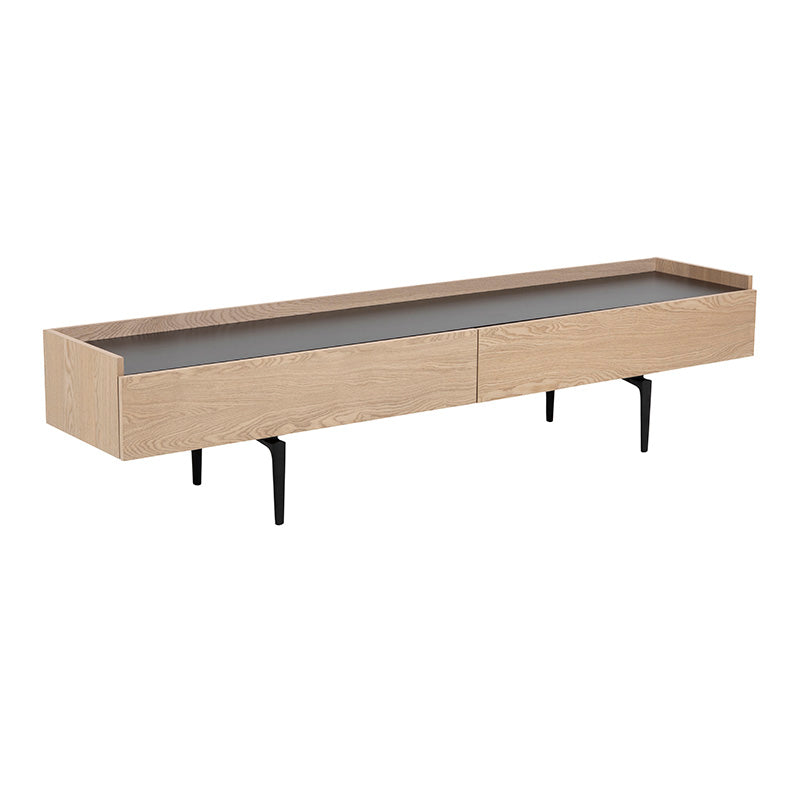 BROGAN 200cm Natural Wood TV Stand Entertainment Unit - Stylish Media Console for Living Room, Bedroom & Home Theater