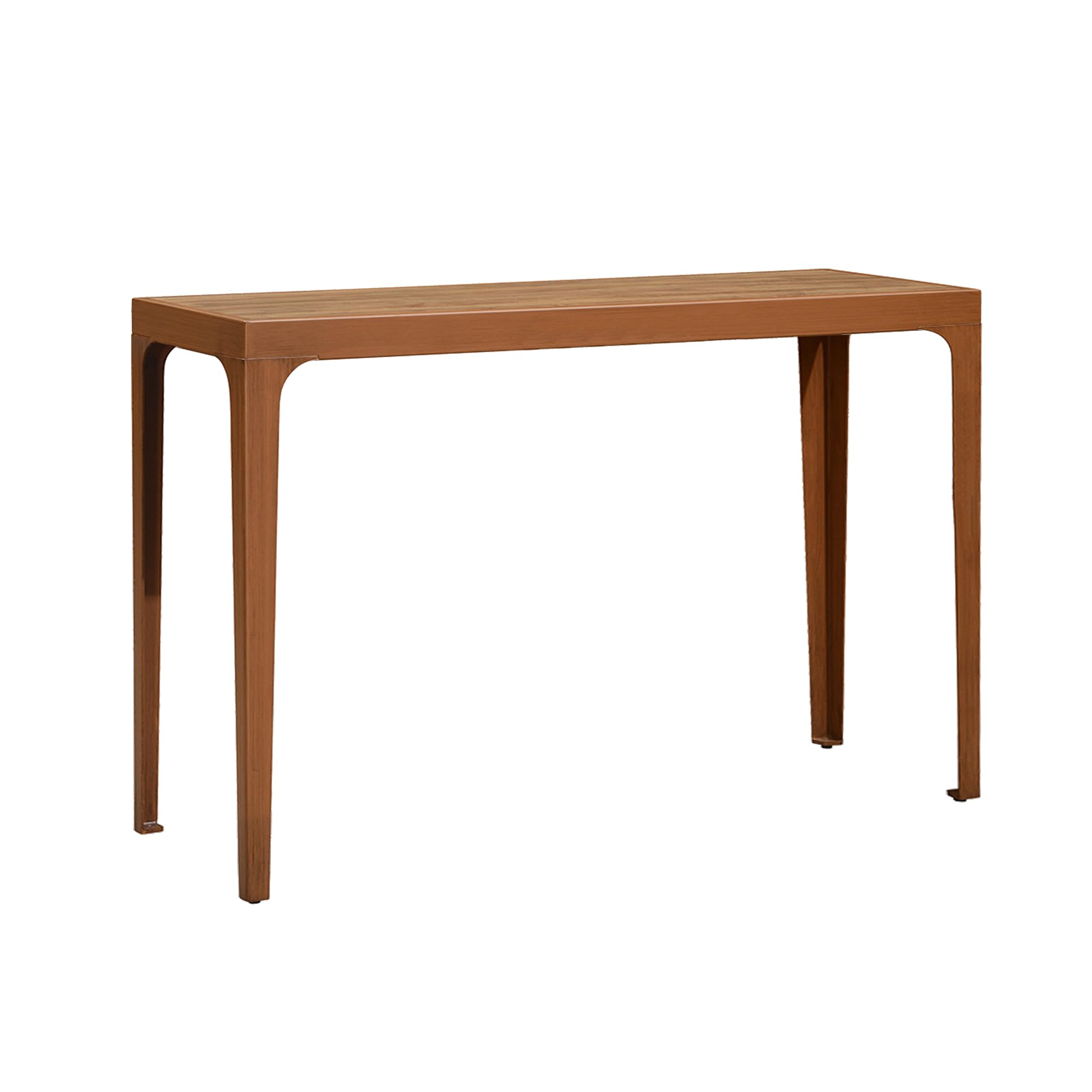 PURPLE LEAF 36 Inch Bar Height Table - Rectangular Patio Dining Table for Outdoor Kitchen, Breakfast Nook, Bistro & Pub - Perfect for Garden, Balcony & Deck - Deep Teak Finish - Ideal for Entertaining & Al Fresco Dining