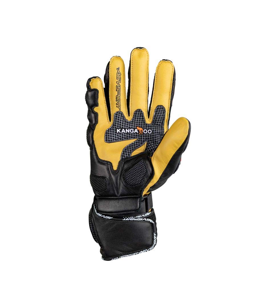 Monza-S Motorbike Gloves - Premium Carbon Fiber & Kangaroo Leather Motorcycle Gloves for Men - Durable Racing & Street Riding Gloves for Safety & Comfort