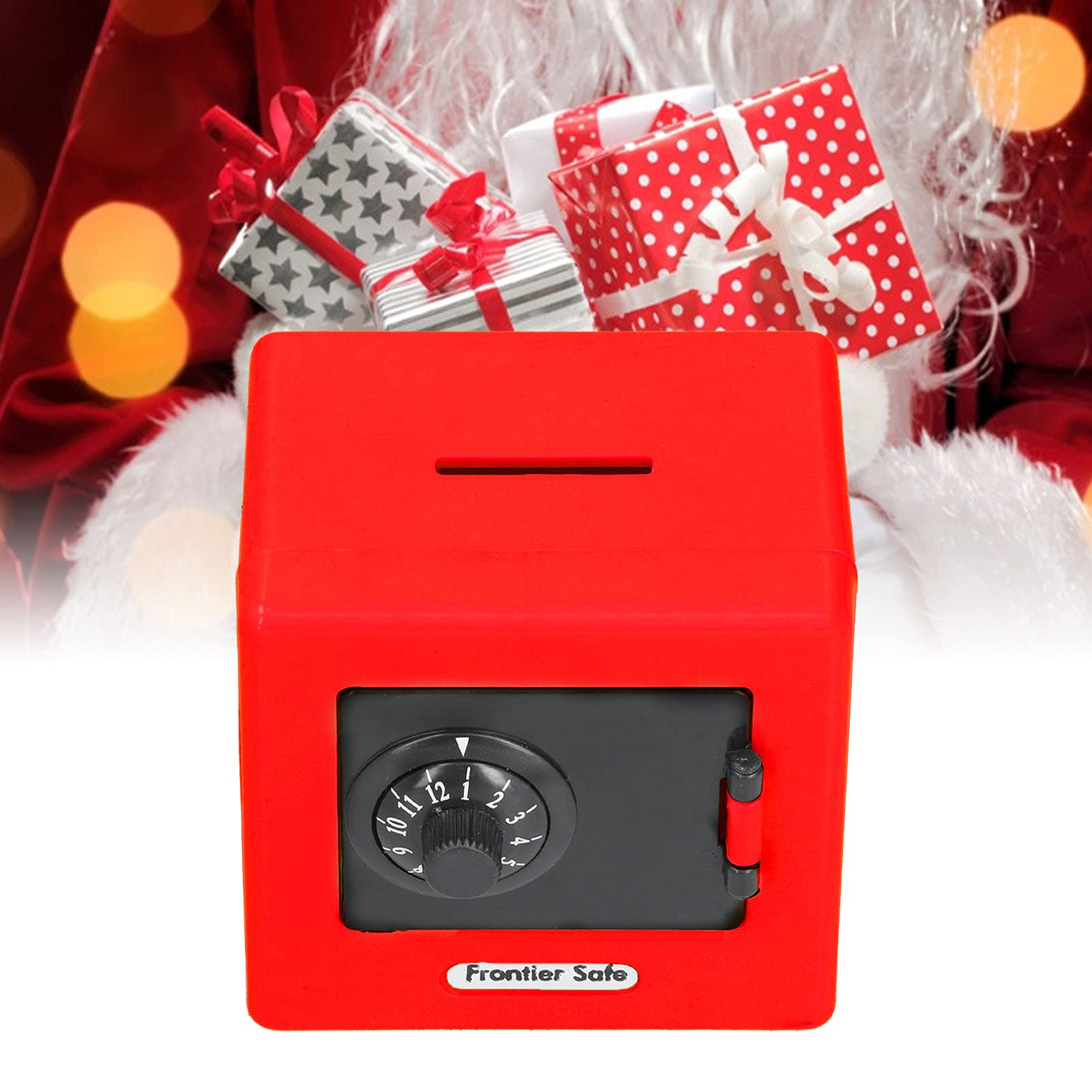 Simulation Safe Box with Coded Lock - Money Storage Case for Kids & Students - Mini Cash Saving Box for Coins & Bills (Red) - Perfect for Piggy Bank Alternative, Allowance Savings & Financial Education