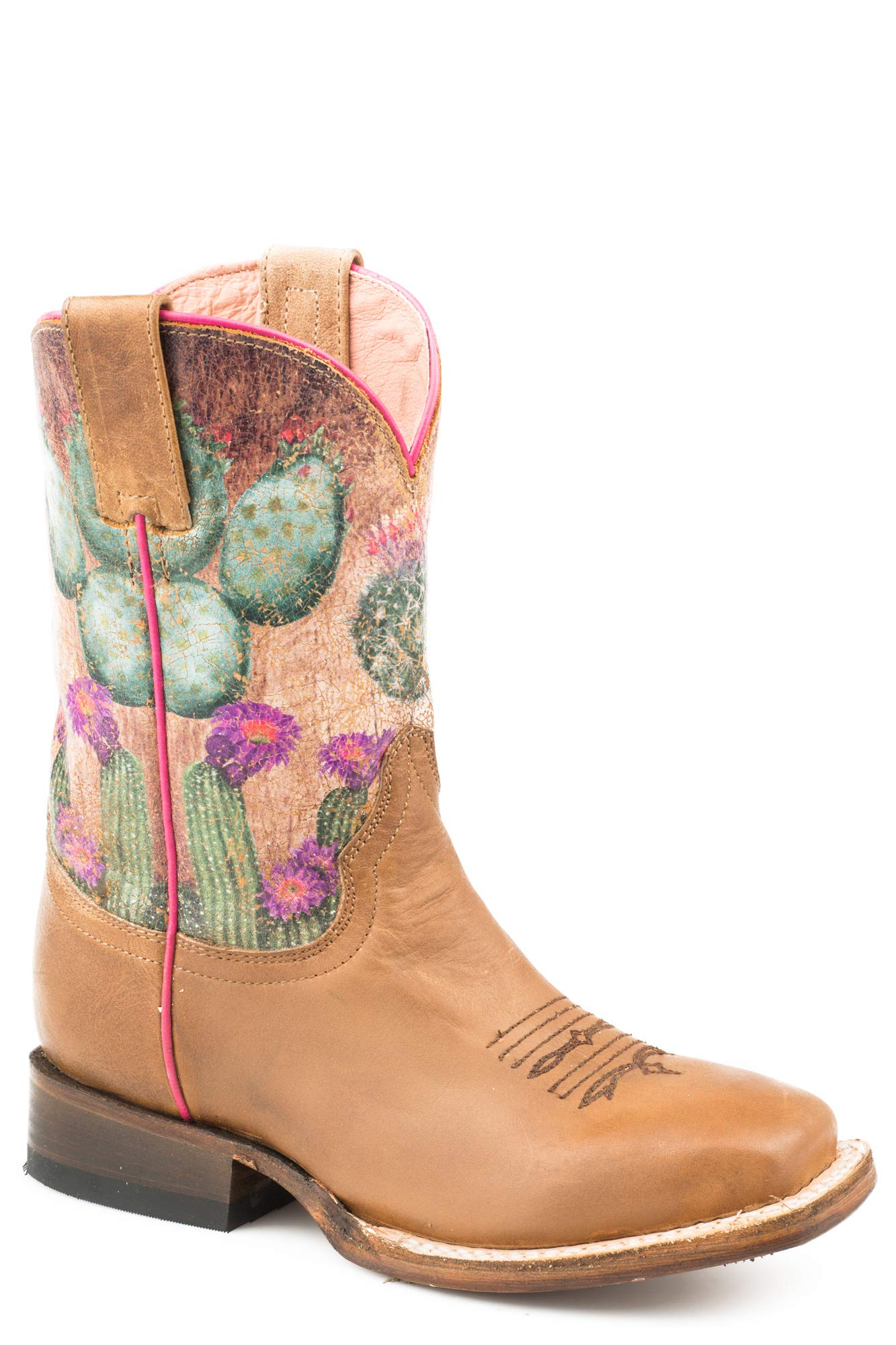 ROPER Boys & Girls Prickly Cactus Western Square Toe Boots - Comfortable Cowboy Boots for Kids, School, Rodeo & Outdoor Activities