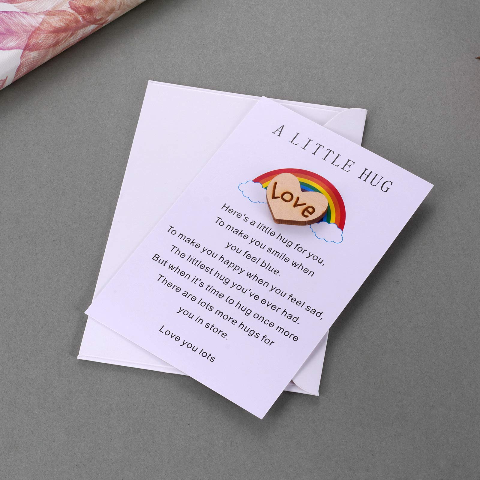 Mixjoy Tiny Pocket Hug Token with Poem Card - Thoughtful Isolation, Miss You, & Quarantine Gift for Family & Friends | Perfect for Long-Distance Relationships, Hospital Visits & Comforting Loved Ones