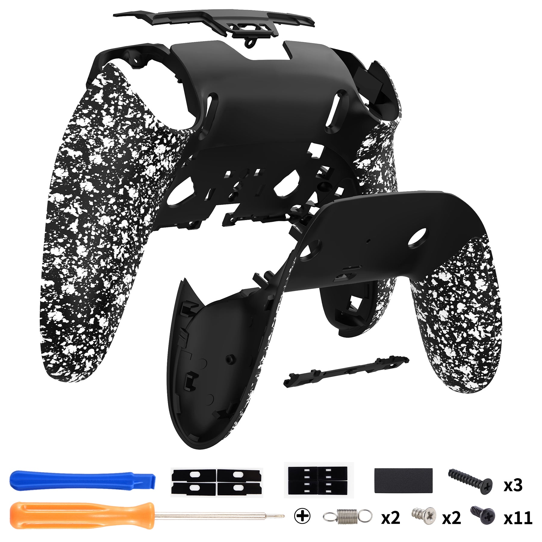 eXtremeRate Custom PS5 Edge Controller Back Housing Shell - Non-Slip 3D Textured White Cover with Improved Grip for Gaming | DIY Replacement Back Case & Clip Shell (Model DYLEGP002) | Perfect for Competitive Gaming & Long Play Sessions
