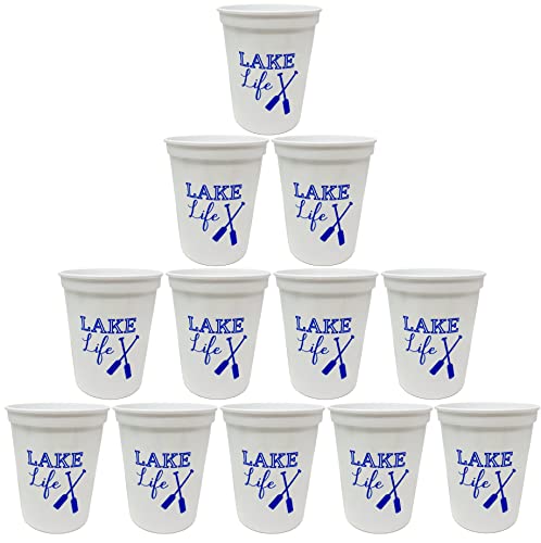 12 Lake Life Cups (White)