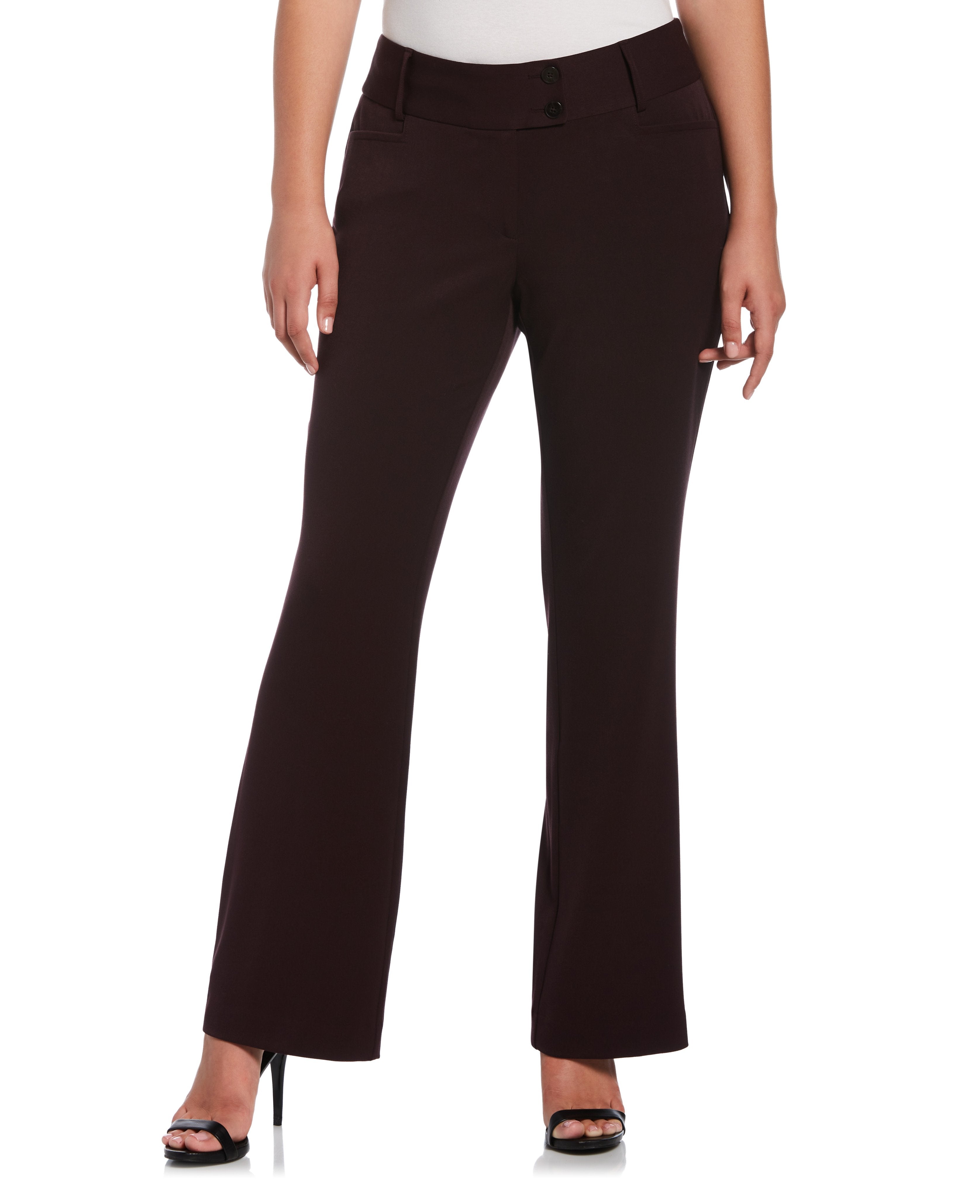 Petite Gabardine Bootcut Pants for Women - Curvy Fit & Comfortable Stretch - Perfect for Office Wear & Business Casual Outfits