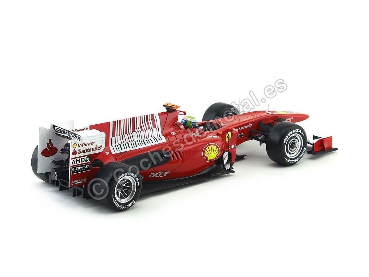 Mattel Hot Wheels Elite T6288 1:18 Scale Die-Cast Ferrari F10 Formula 1 Race Car - 2010 Bahrain GP Edition #7 Felipe Massa - Collectible Model Car for Display & Racing Enthusiasts