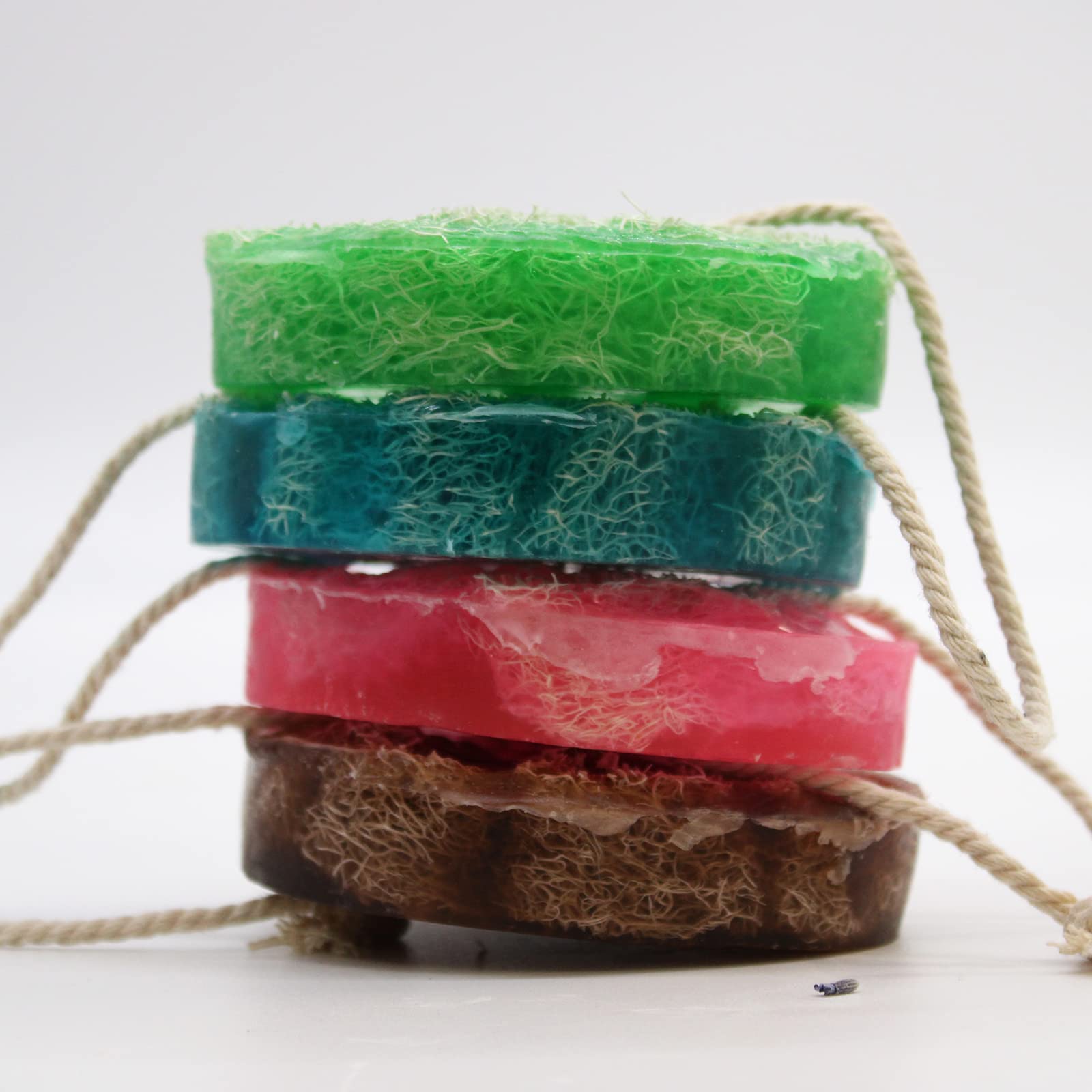 Fruity Scrub Soap on a Rope - Raspberry & Pomegranate Exfoliating Body Wash | Natural Moisturizing Soap for Men & Women | Perfect for Shower, Spa, and Gift Giving
