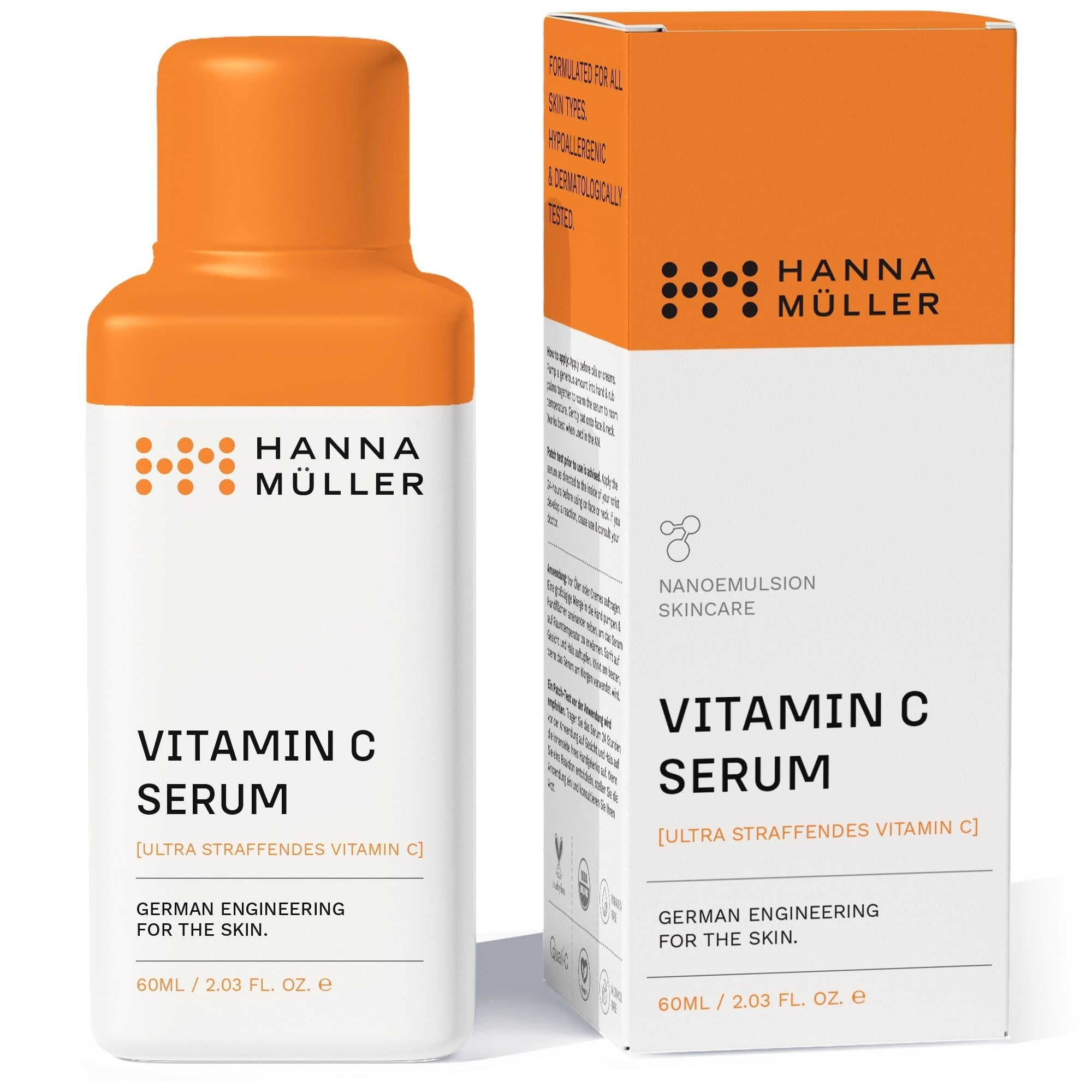 STABLE, NANOEMULSIFIED Vitamin C Serum 15% with UK Quali-C - 4X Deeper Skin Penetration - Vegan, Cruelty-Free & Photoprotection - Brightening Anti-Aging Face Serum for Daily Skincare Routine