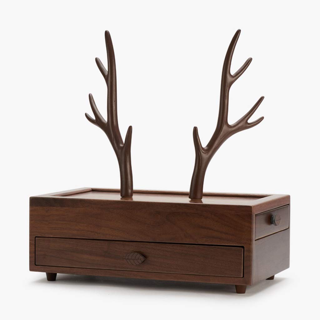 Liushop Wooden Jewelry Box - Jewelry Storage Organizer Cabinet with Mirror, Necklace & Ring Holder | Gift Box for Women | Perfect for Bedroom Vanity, Closet & Travel