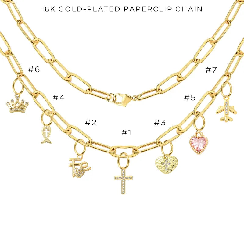 Charm Necklace with Assorted Charms - Elegant Jewelry for Women - Perfect for Gifts, Parties & Everyday Wear
