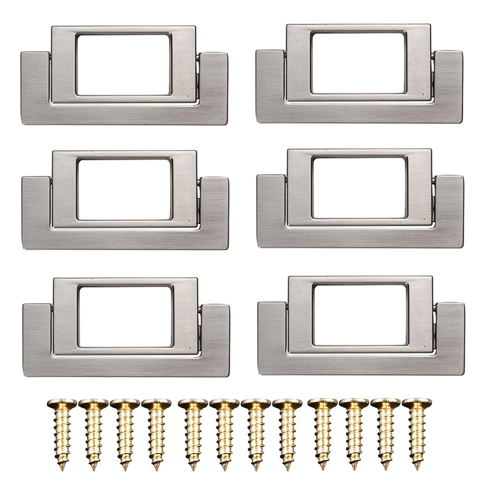 Black Zinc Alloy Drawer Pull Handles - 6 Pack (80mm) with Screws for Kitchen Cabinets, Wardrobes & Furniture | Durable Cabinet & Cupboard Door Handles for Bedroom, Bathroom & Office Use