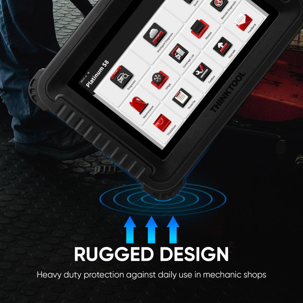 PLATINUM S8 PRO 8-Inch Touchscreen Wireless OBD2 Scanner - Professional Automotive Diagnostic Tool for Car Maintenance & Engine Check | Compatible with Most Vehicles for Home & Mechanic Use