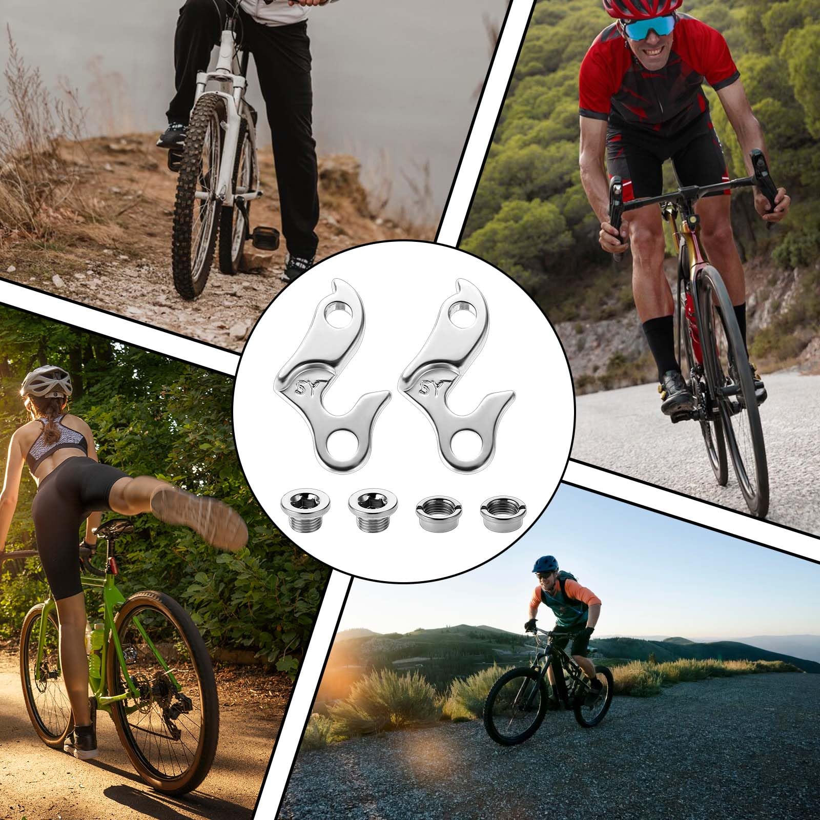 Universal Bicycle Derailleur Hanger - 2 Pack Replacement Gear Tail Hook for Road Bike, Mountain Bike & Cyclocross Bike | Durable Frame Repair Part for Smooth Gear Shifting | Perfect for Commuting, Trail Riding & Racing