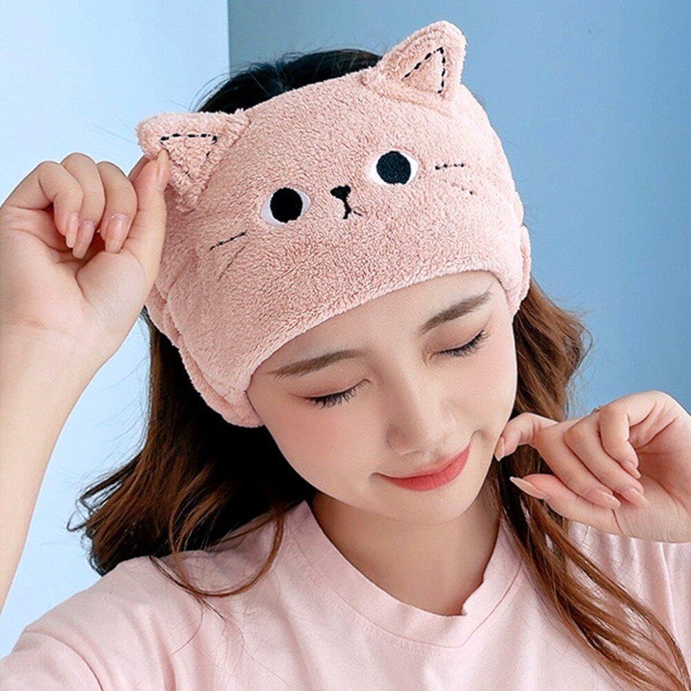 Cute Cat Ear Headband for Women - Soft & Stretchy Hair Band for Washing Face, Makeup, Skincare, Yoga & Spa - Perfect for Beauty Routine, Self Care & Relaxation