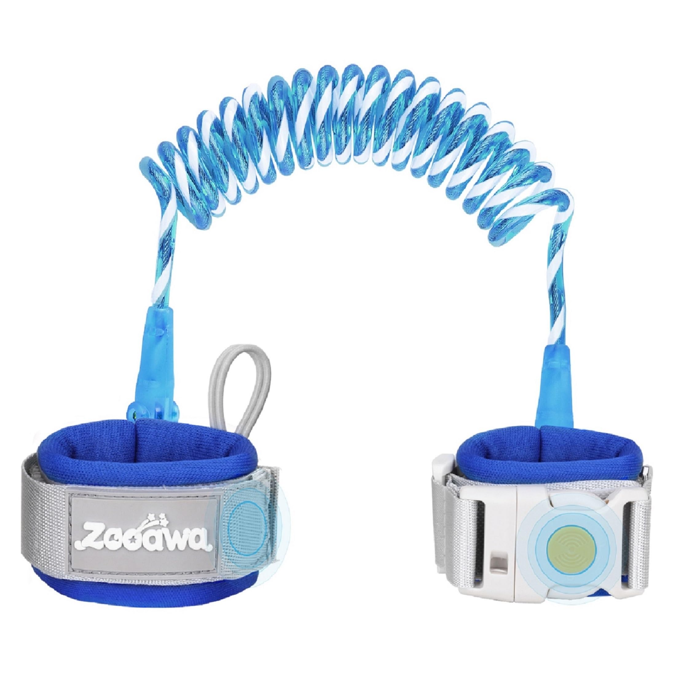 **Zooawa Toddler Leash Harness - Anti-Lost Wrist Strap with Magnetic Lock & Reflective Safety Band for Kids 2-4 Years (Blue) - Perfect for Outdoor Walks, Travel & Crowded Places**
