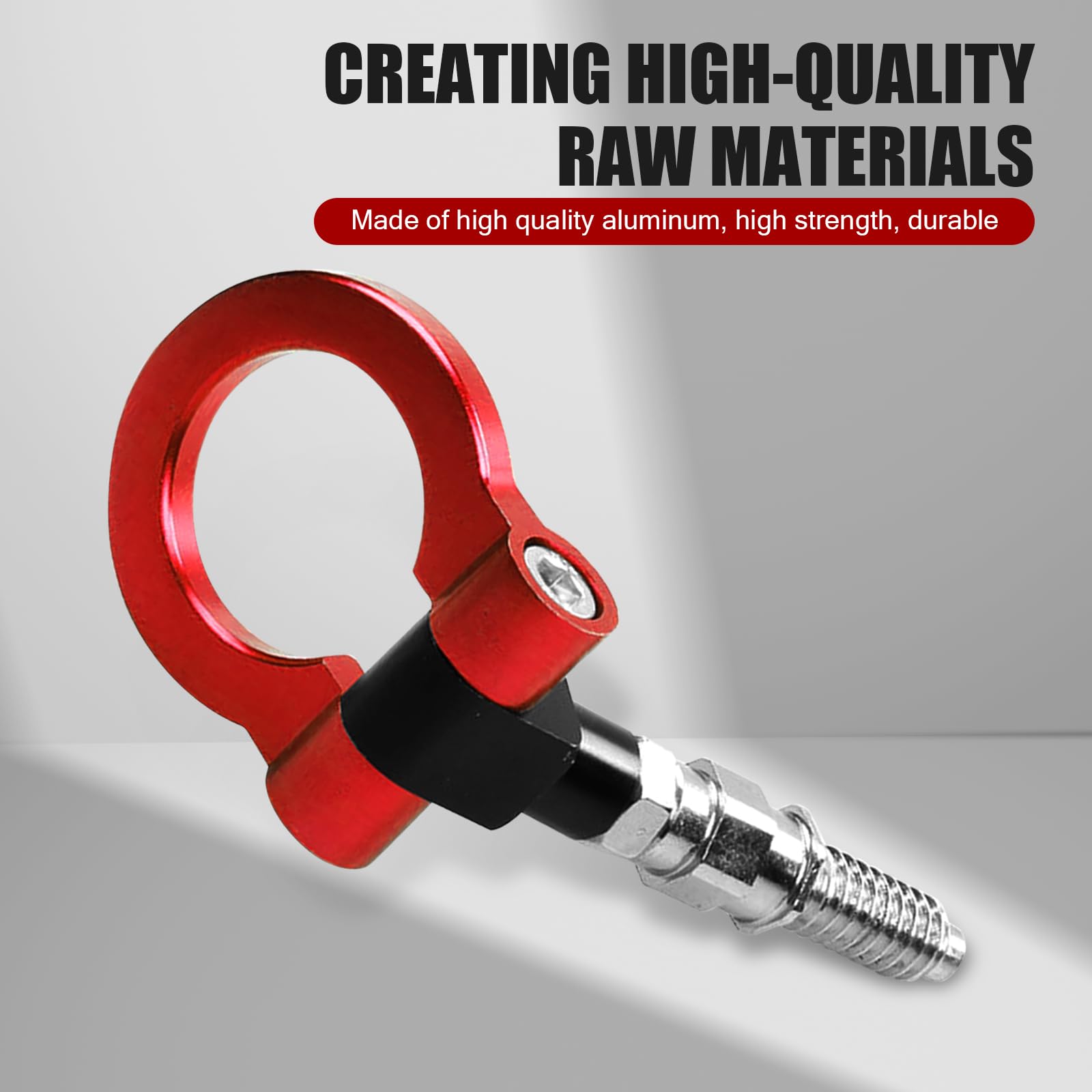 Universal Car Bumper Spiral Towing Hook - Red Trailer Accessory for Off-Road & Towing
