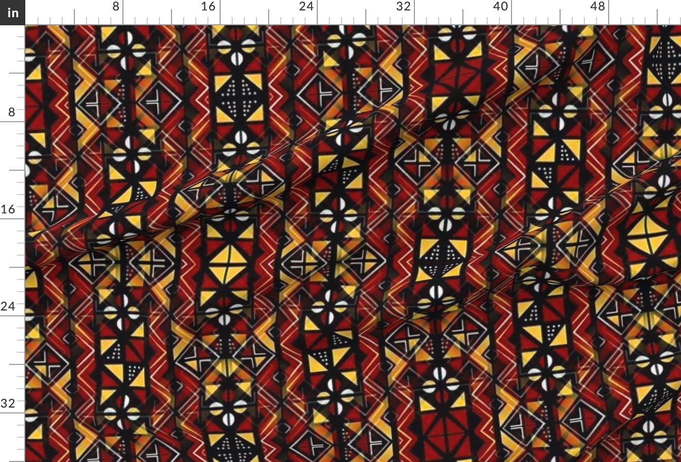 Agbaba Print African Fabric by Spoonflower - Premium Satin Material by The Yard for Sewing, Apparel, Fashion, Blankets & Home Decor | Perfect for Dresses, Curtains and DIY Crafts